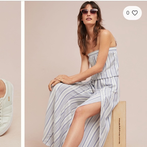 Anthropologie Drew Emerson Strapless Tulip Hem Jumpsuit M - Picture 3 of 10